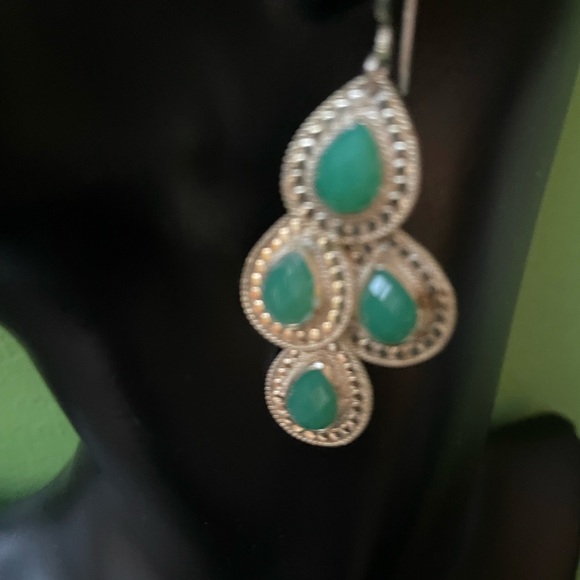 Anna Beck | 18K Gold-Plated Chrysoprase Chandelier Earrings - Picture 8 of 14